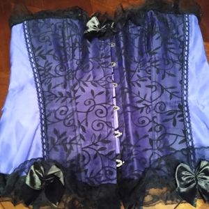 Black and purple corset
